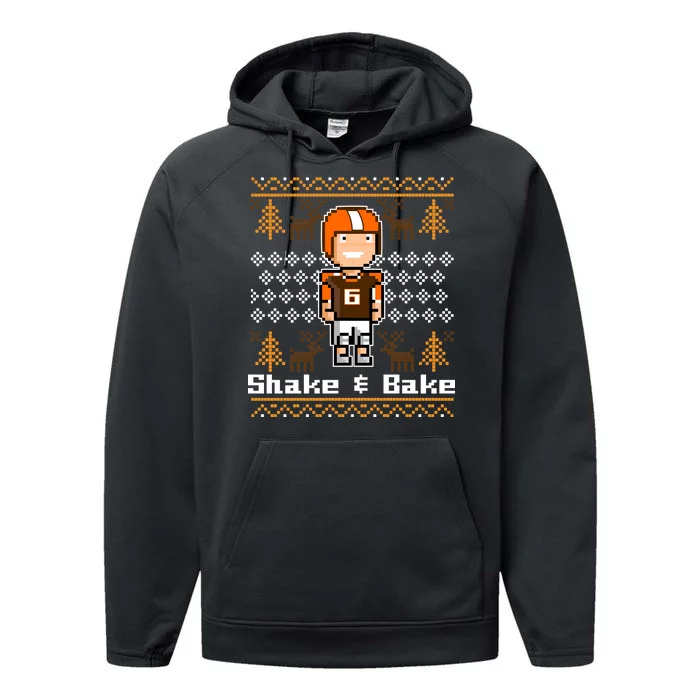 Shake & Bake Football Ugly Christmas Sweater Performance Fleece Hoodie