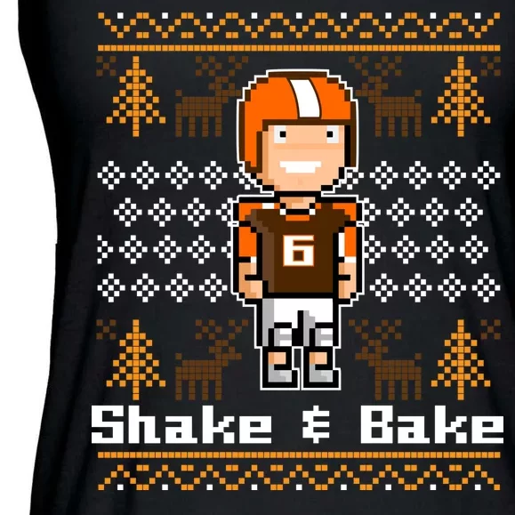 Shake & Bake Football Ugly Christmas Sweater Ladies Essential Flowy Tank