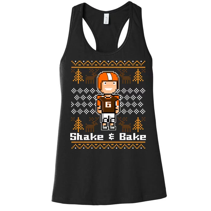 Shake & Bake Football Ugly Christmas Sweater Women's Racerback Tank