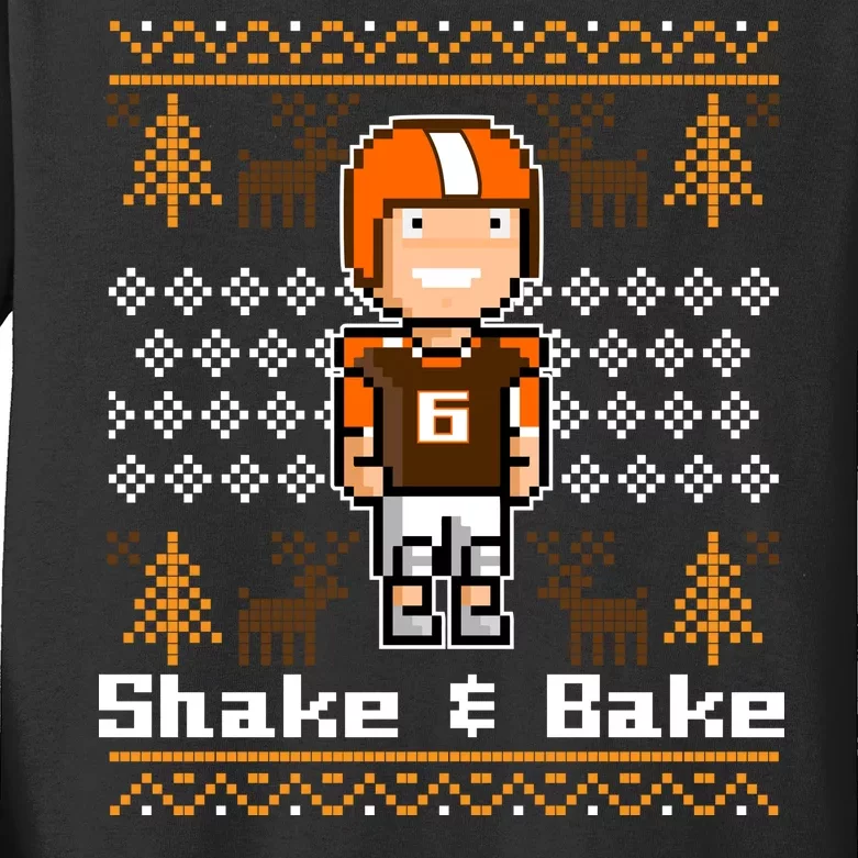 Shake & Bake Football Ugly Christmas Sweater Kids Long Sleeve Shirt