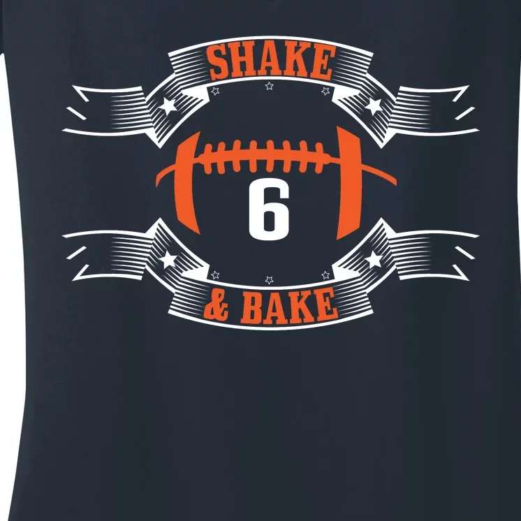 Shake and Bake No. 6 Football Women's V-Neck T-Shirt