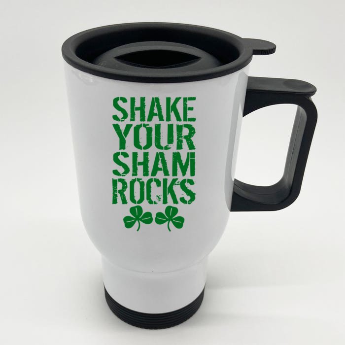 Shake Your Shamrocks Front & Back Stainless Steel Travel Mug