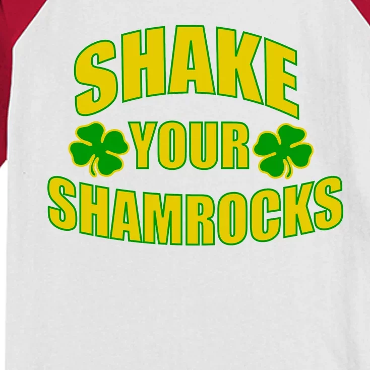 Shake Your Shamrocks Funny St Patricks Day Kids Colorblock Raglan Jersey