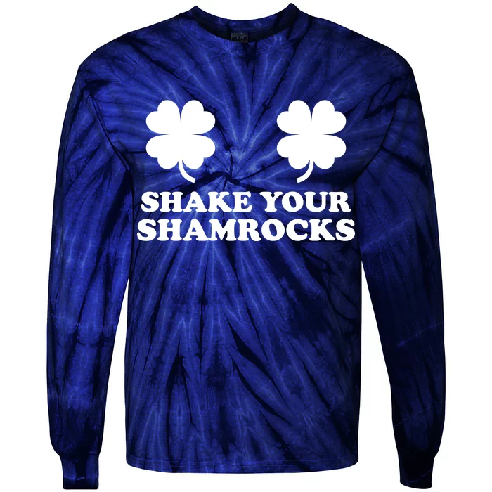 Shake Your Shamrocks St. Patrick's Day Clover Tie-Dye Long Sleeve Shirt