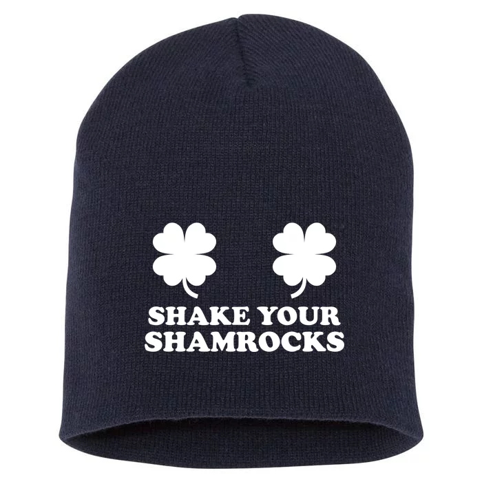 Shake Your Shamrocks St. Patrick's Day Clover Short Acrylic Beanie