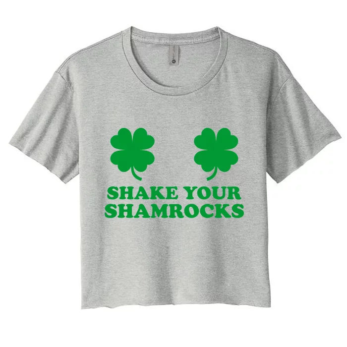 Shake Your Shamrocks St. Patrick's Day Clover Women's Crop Top Tee