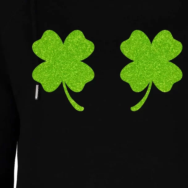 Shamrock Censors Boobs Womens Funnel Neck Pullover Hood