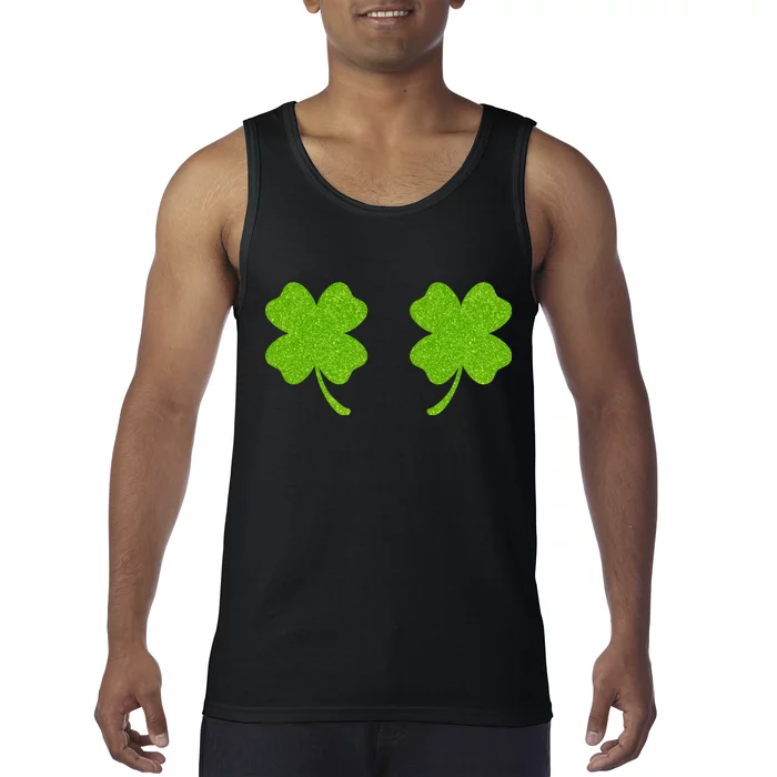 Shamrock Censors Boobs Tank Top