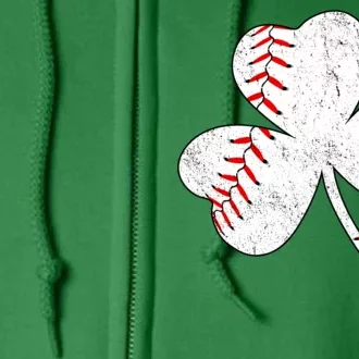 Shamrock Clover Leaf Baseball Full Zip Hoodie