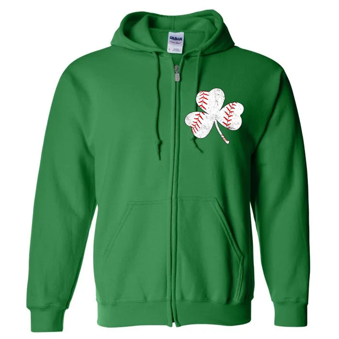 Shamrock Clover Leaf Baseball Full Zip Hoodie