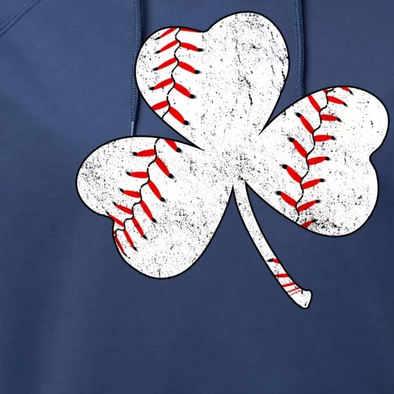 Shamrock Clover Leaf Baseball Performance Fleece Hoodie