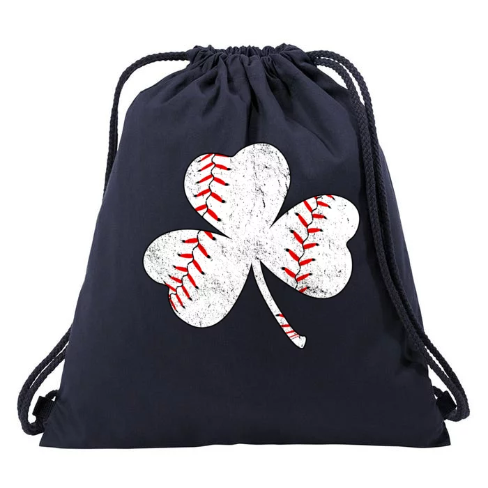 Shamrock Clover Leaf Baseball Drawstring Bag