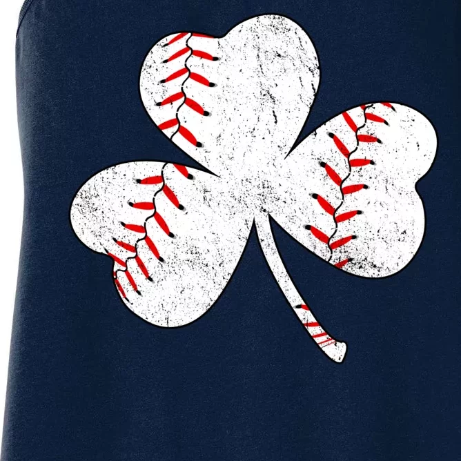 Shamrock Clover Leaf Baseball Women's Racerback Tank