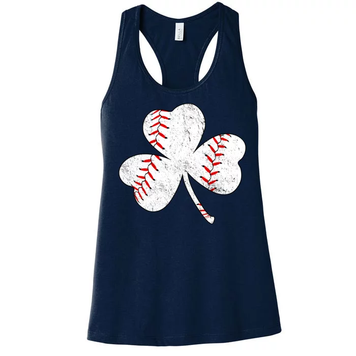 Shamrock Clover Leaf Baseball Women's Racerback Tank