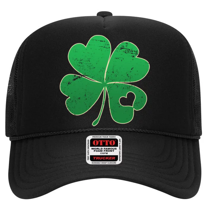 Shamrock Heart High Crown Mesh Trucker Hat