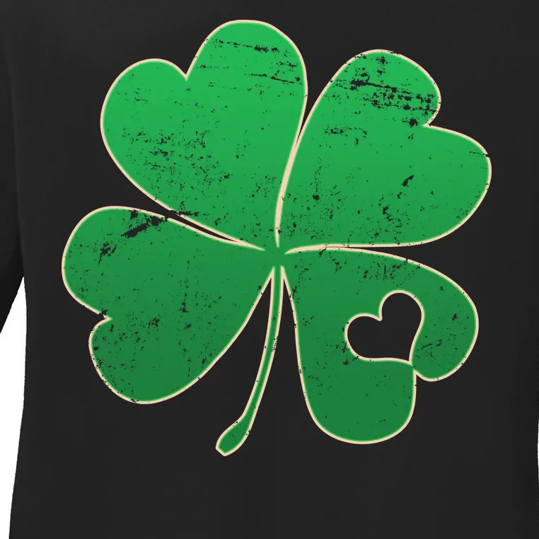 Shamrock Heart Ladies Long Sleeve Shirt