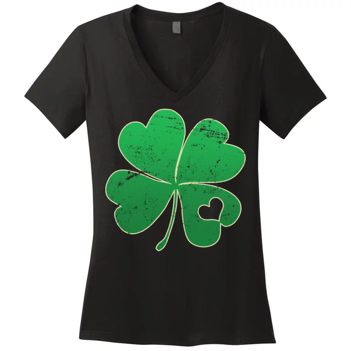 Shamrock Heart Women's V-Neck T-Shirt