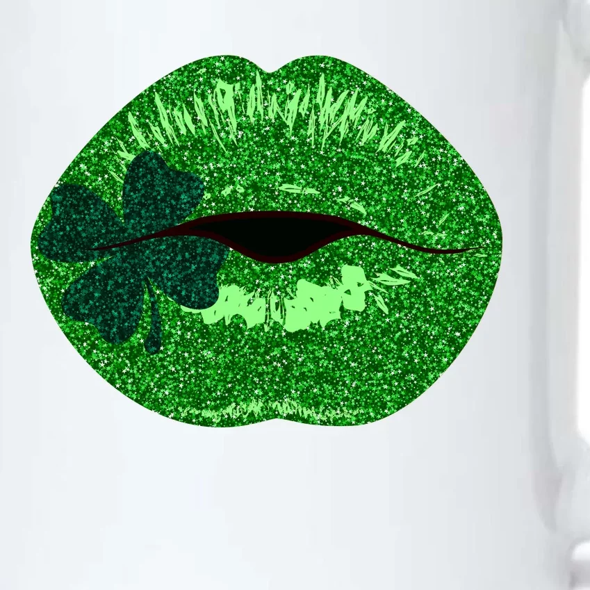 Shamrock Irish Clover Lips Black Color Changing Mug