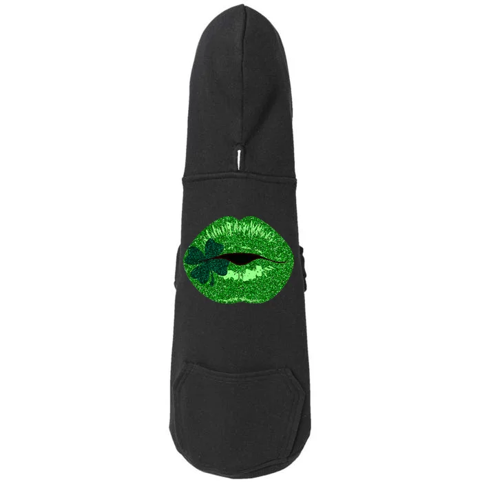 Shamrock Irish Clover Lips Doggie 3-End Fleece Hoodie