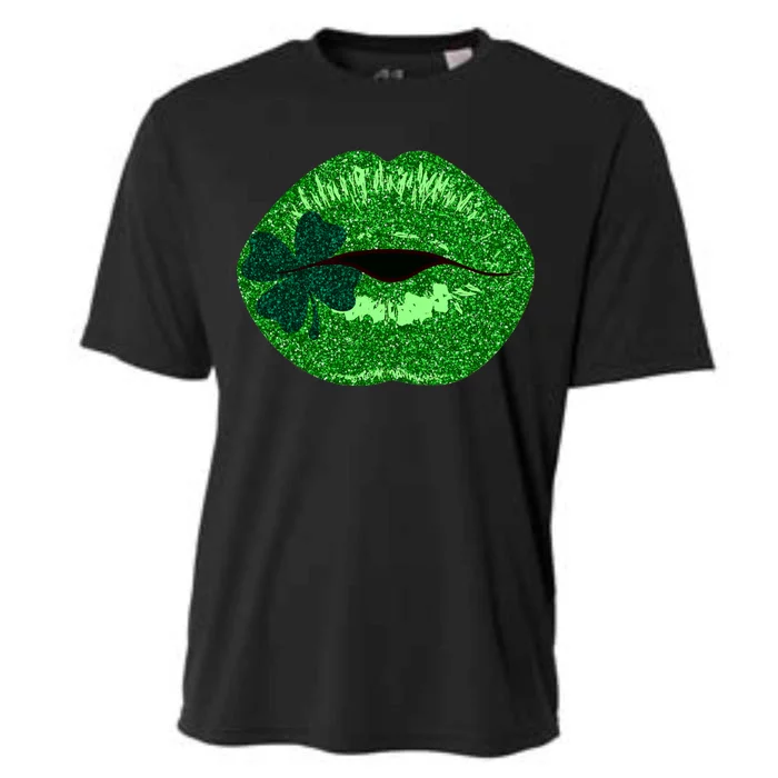 Shamrock Irish Clover Lips Cooling Performance Crew T-Shirt