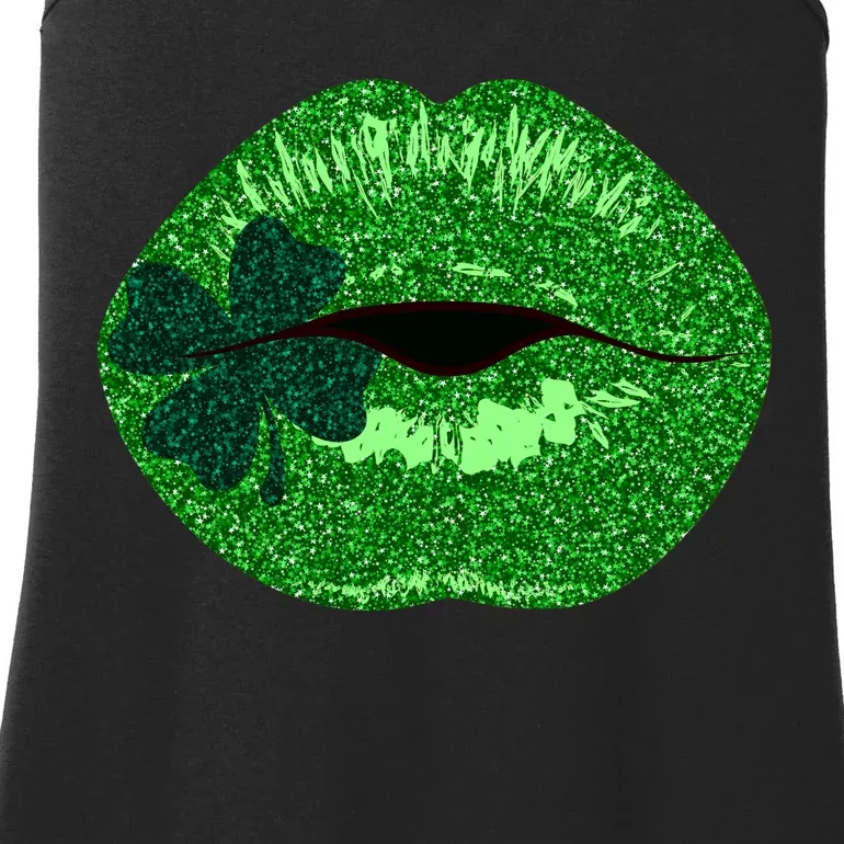 Shamrock Irish Clover Lips Ladies Essential Tank