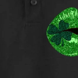 Shamrock Irish Clover Lips Dry Zone Grid Performance Polo