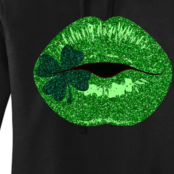 Shamrock Irish Clover Lips Women's Pullover Hoodie