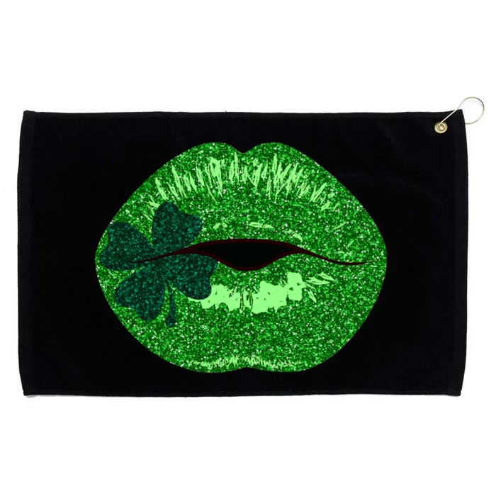 Shamrock Irish Clover Lips Grommeted Golf Towel