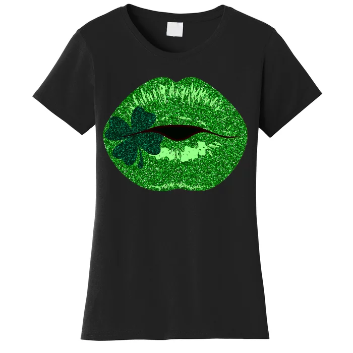 Shamrock Irish Clover Lips Women's T-Shirt