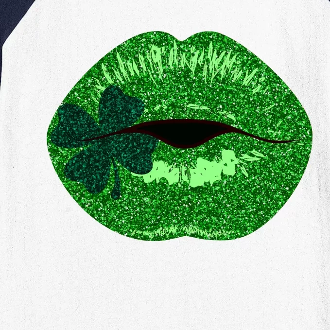 Shamrock Irish Clover Lips Baseball Sleeve Shirt