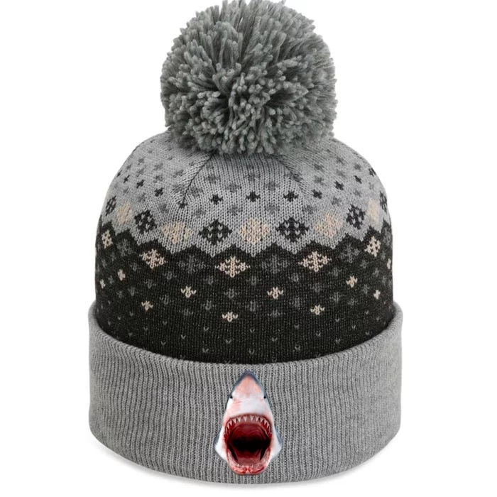 Shark Bite Close Up 3D The Baniff Cuffed Pom Beanie