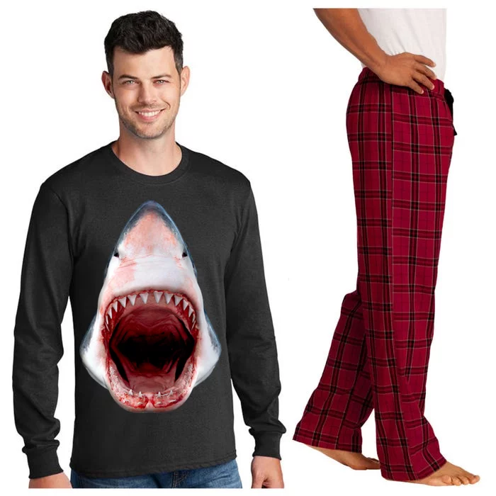 Shark Bite Close Up 3D Long Sleeve Pajama Set