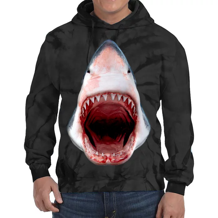 Shark Bite Close Up 3D Tie Dye Hoodie