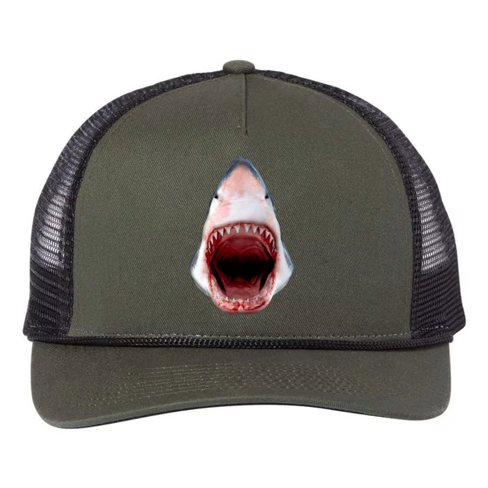 Shark Bite Close Up 3D Retro Rope Trucker Hat Cap