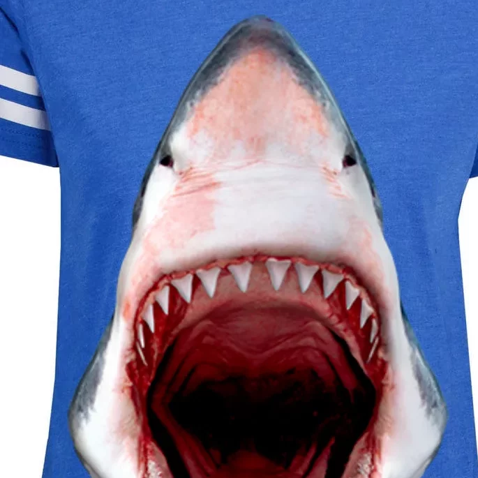 Shark Bite Close Up 3D Enza Ladies Jersey Football T-Shirt