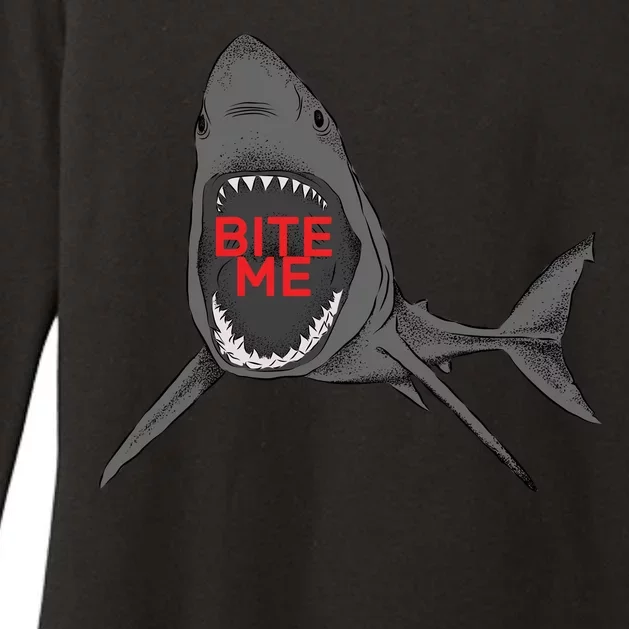 Shark Bite Me Womens CVC Long Sleeve Shirt