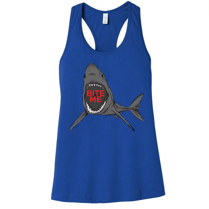 Shark Bite Me Women's Racerback Tank