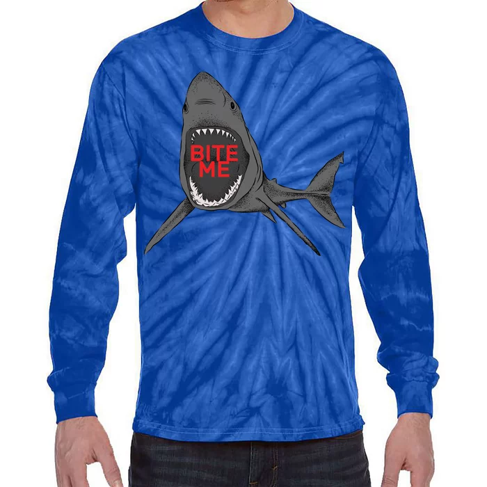 Shark Bite Me Tie-Dye Long Sleeve Shirt