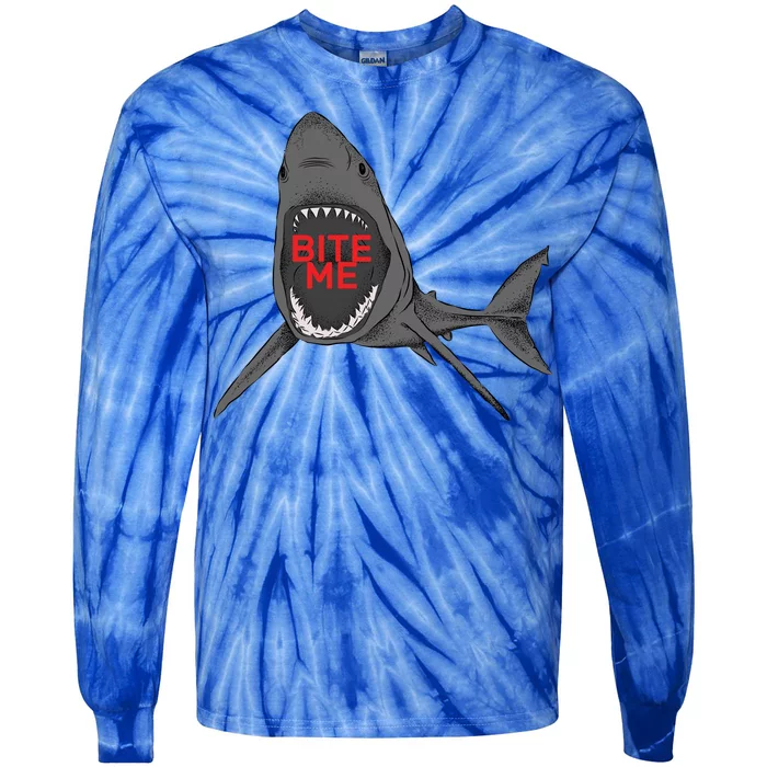 Shark Bite Me Tie-Dye Long Sleeve Shirt