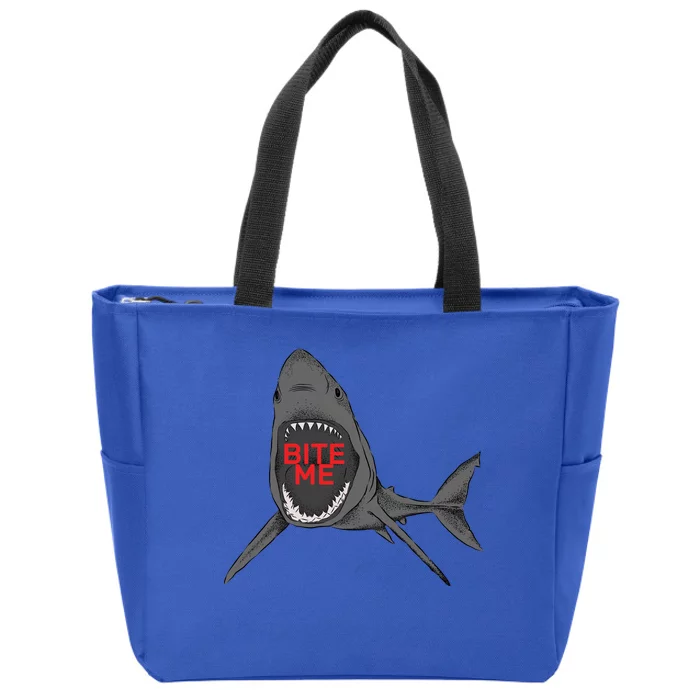 Shark Bite Me Zip Tote Bag