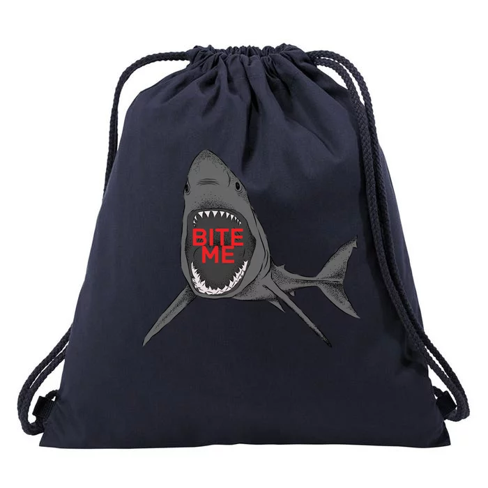 Shark Bite Me Drawstring Bag