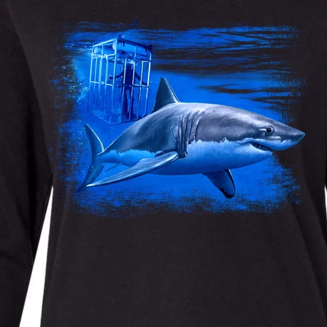 Shark Cage Womens Cotton Relaxed Long Sleeve T-Shirt