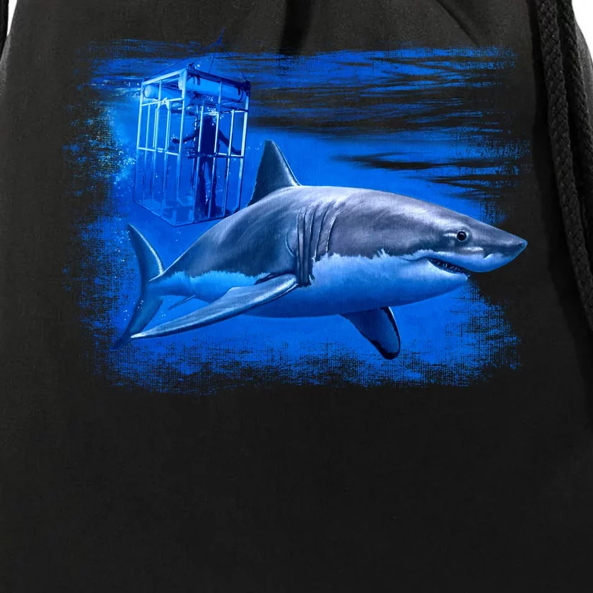 Shark Cage Drawstring Bag