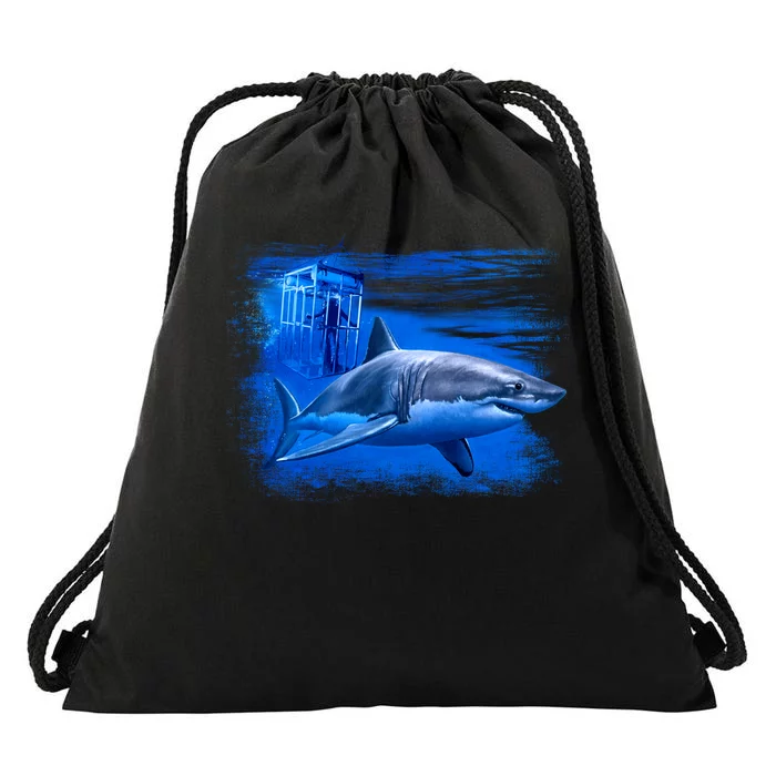 Shark Cage Drawstring Bag