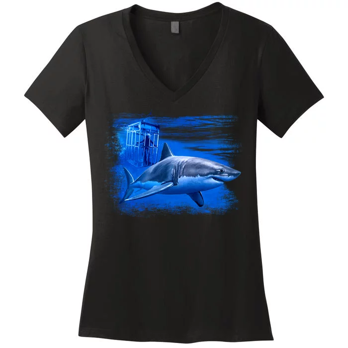 Shark Cage Women's V-Neck T-Shirt