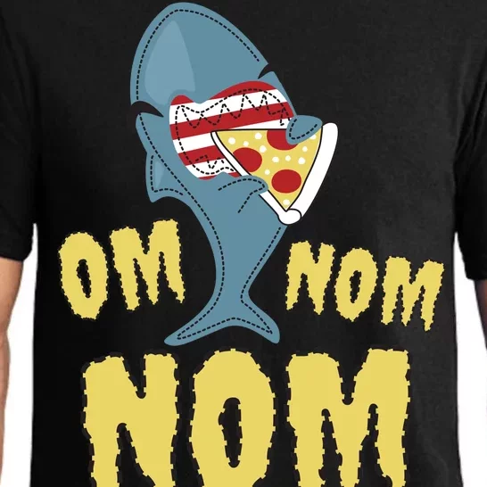 Shark Eating Pizza Om Nom Nom Pajama Set