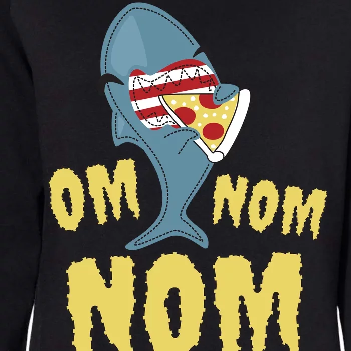 Shark Eating Pizza Om Nom Nom Womens California Wash Sweatshirt