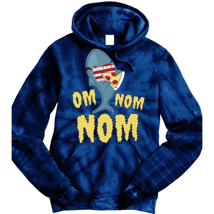 Shark Eating Pizza Om Nom Nom Tie Dye Hoodie