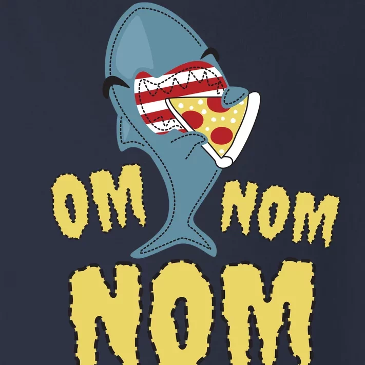 Shark Eating Pizza Om Nom Nom Toddler Long Sleeve Shirt