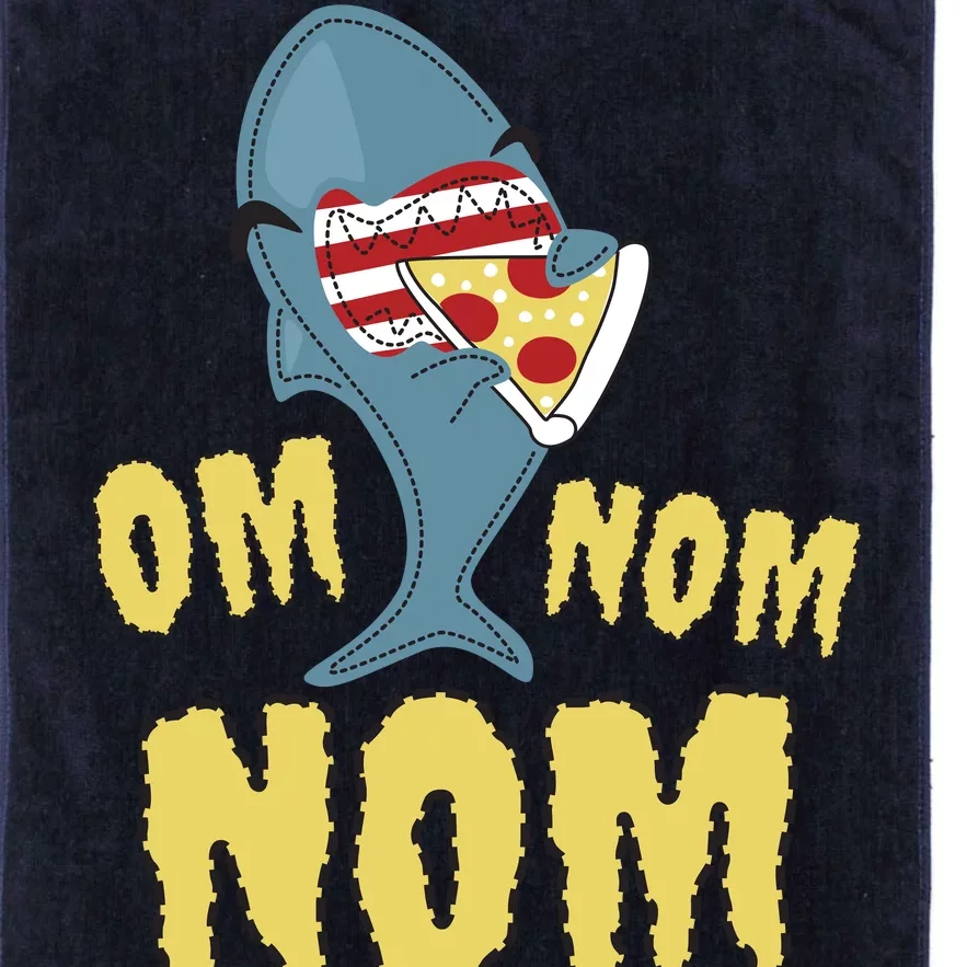 Shark Eating Pizza Om Nom Nom Platinum Collection Golf Towel